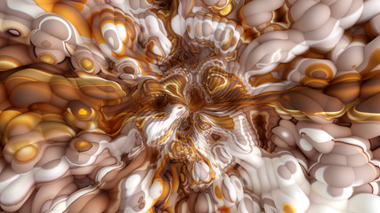 Bright background with a volumetric pattern and print. 3d illustration, 3d rendering.