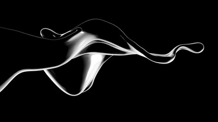 Splash fluid. 3d illustration, 3d rendering.