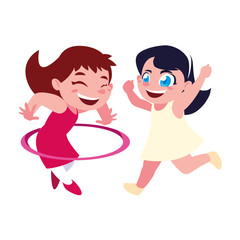 Isolated girls cartoons vector design