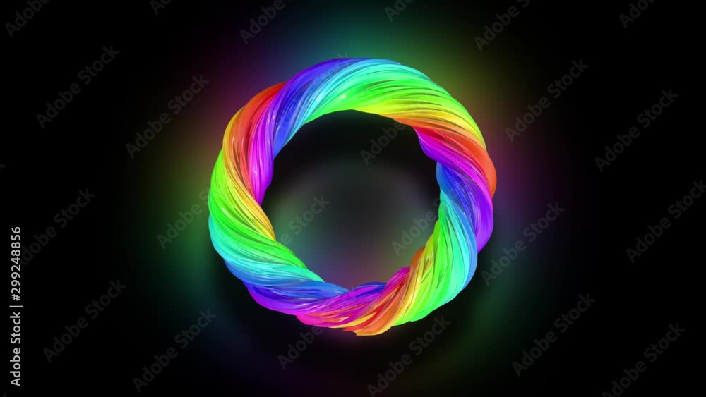 Poster paint flow moves in a circle. abstract colorful creative background with stream of mixed oil paints 