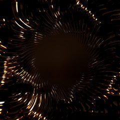 Luxury golden metal background with lines. 3d illustration, 3d rendering.
