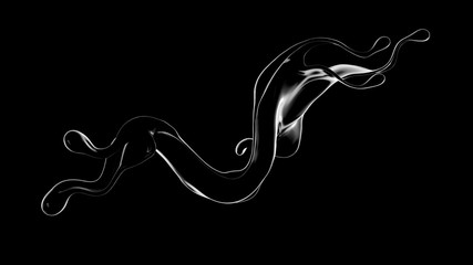 Splash fluid. 3d illustration, 3d rendering.