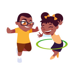 Fototapeta premium Boy and girl cartoon vector design