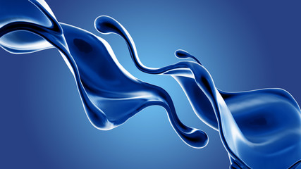 Splash fluid. 3d illustration, 3d rendering.