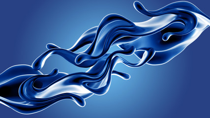 Splash fluid. 3d illustration, 3d rendering.