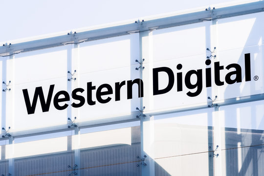 Oct 27, 2019 Milpitas / CA / USA - Western Digital logo at the headquarters in Silicon Valley; Western Digital Corporation is an American computer hard disk drive manufacturer and data storage company