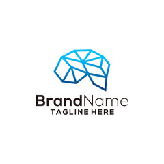 Fototapeta premium Brain technology logo vector template designs art