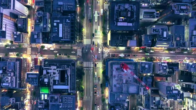 新橋の夜景　空撮