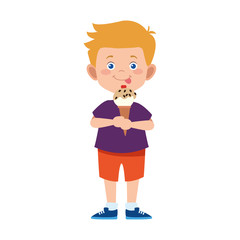 little boy eating a ice cream cone