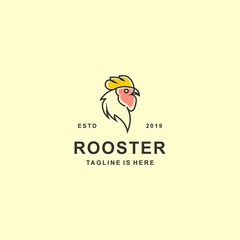 Rooster logo with flat design