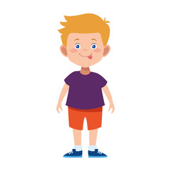 cartoon cute little boy icon