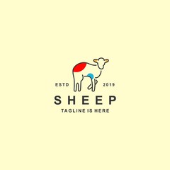 Sheep logo with flat design