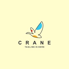 Crane logo with flat design