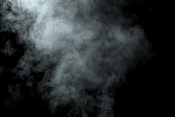 Abstract  powder or smoke isolated on black background