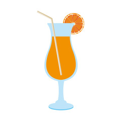 orange cocktail drink icon, flat design