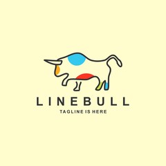 Bull logo with flat design