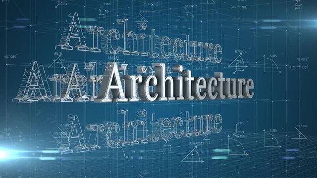 Architecture engineering blueprint concept of modern design - title animation