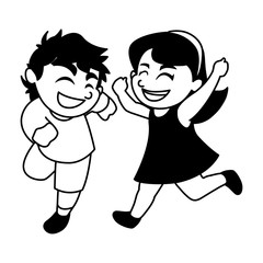 Boy and girl cartoon vector design