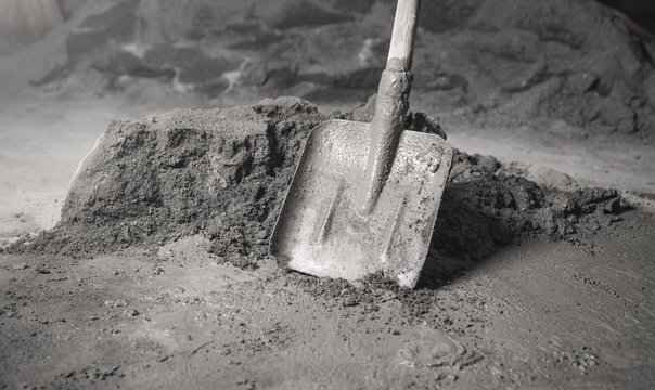 Shovel With A Cement. Renovation, Work, Apartment