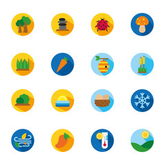 four season weather related block icons set