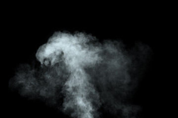 Abstract  powder or smoke isolated on black background