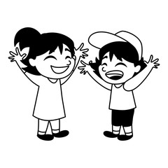 Boy and girl cartoon vector design