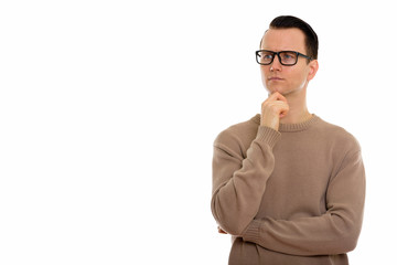 Portrait of young handsome man wearing eyeglasses