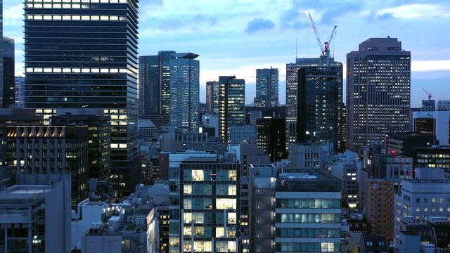 東京の夕景　空撮