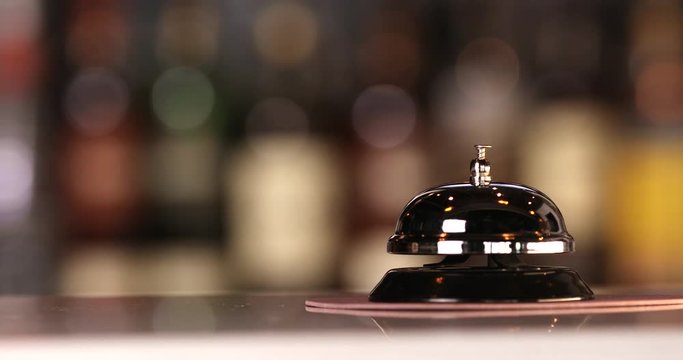 Ring the bell in the fancy restaurant. Service Bell 4K