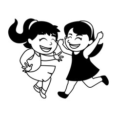 Isolated girls cartoons vector design