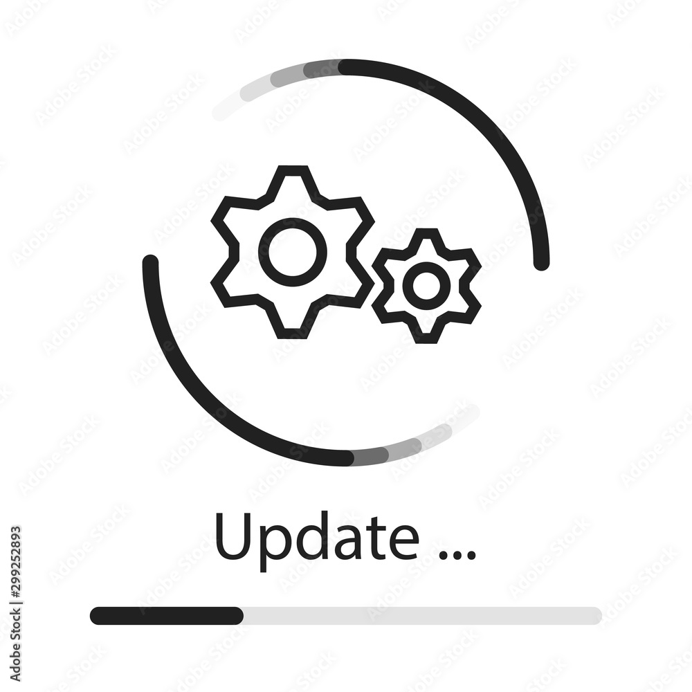 Poster update system icon vector. modern flat design vector illustration, concept of upgrade application pr