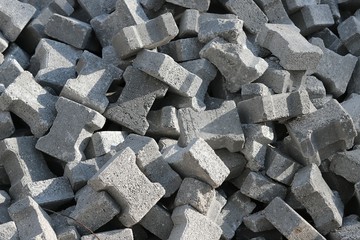 Heap of nice cobblestones, unloaded at a construction site.