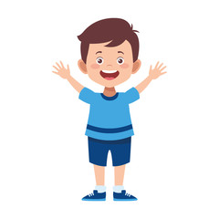 cartoon boy happy icon, flat design