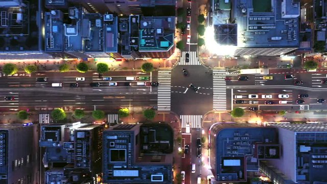都会の夜景　空撮