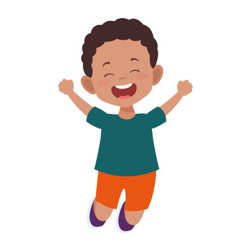 excited boy jumping icon