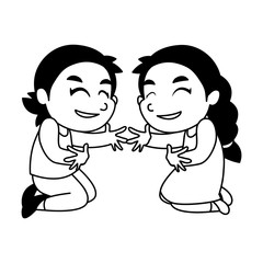 Isolated girls cartoons vector design