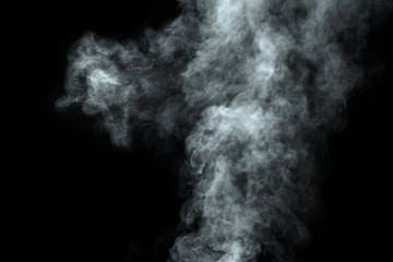 Abstract  powder or smoke isolated on black background