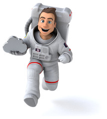 Fun astronaut - 3D Illustration
