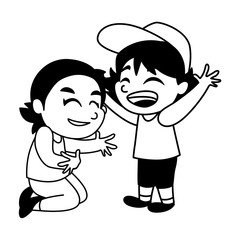 Isolated boys cartoons vector design