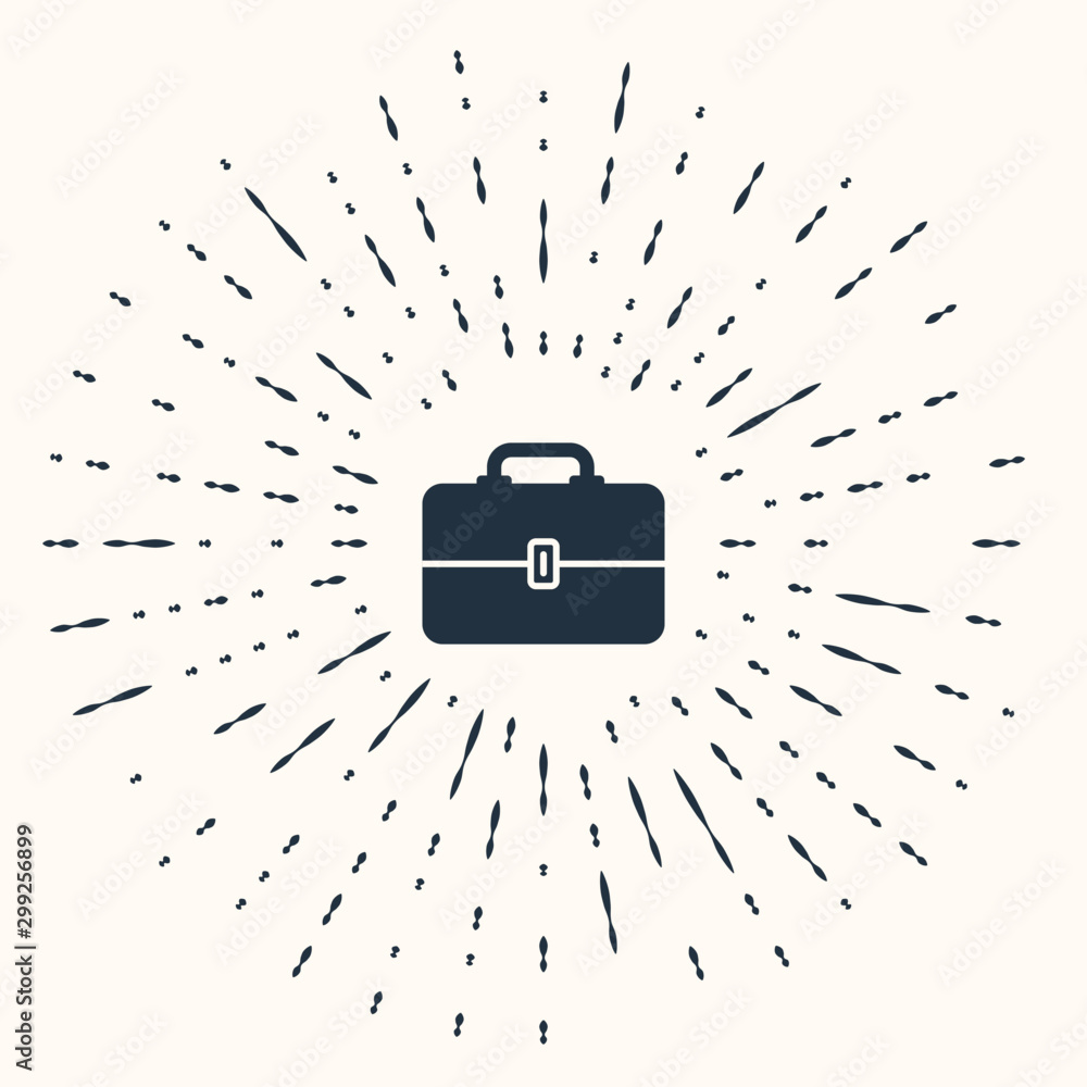 Poster grey toolbox icon isolated on beige background. tool box sign. abstract circle random dots. vector i