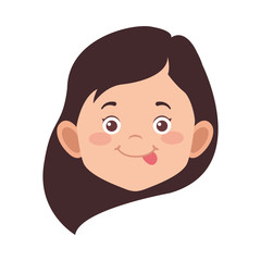 cute little girl face icon