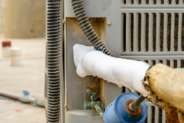 ice formation the AC compressor pipe is connected into a heavy ac unit and it's fully covered by...