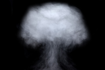 Abstract  powder or smoke isolated on black background