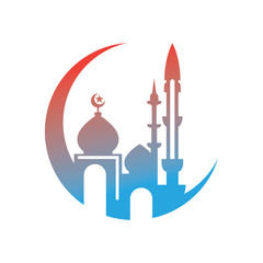 Moslem mosque icon vector Illustration design template logo