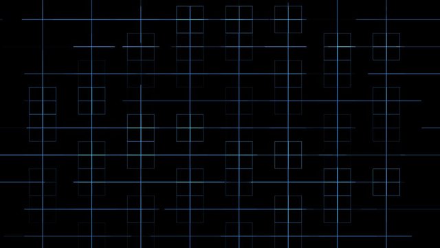 4k animated flickering tech grid