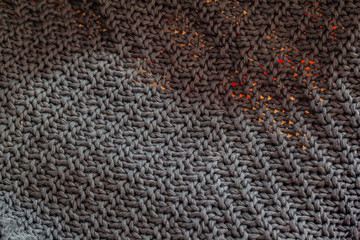 Close up of a dark gray plaid background