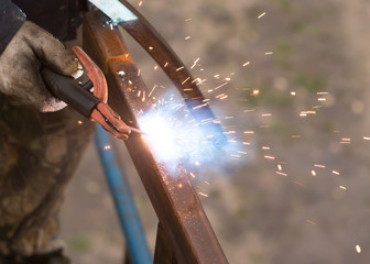 sparks from welding work