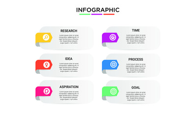 vector step Infographic stack chart design with icons and 6 options or steps. for business concept. Can be used for presentations banner, workflow layout, process diagram, flow chart
