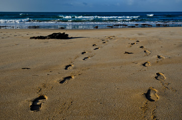 footprints in sand