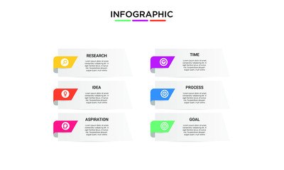 vector step Infographic stack chart design with icons and 6 options or steps. for business concept. Can be used for presentations banner, workflow layout, process diagram, flow chart